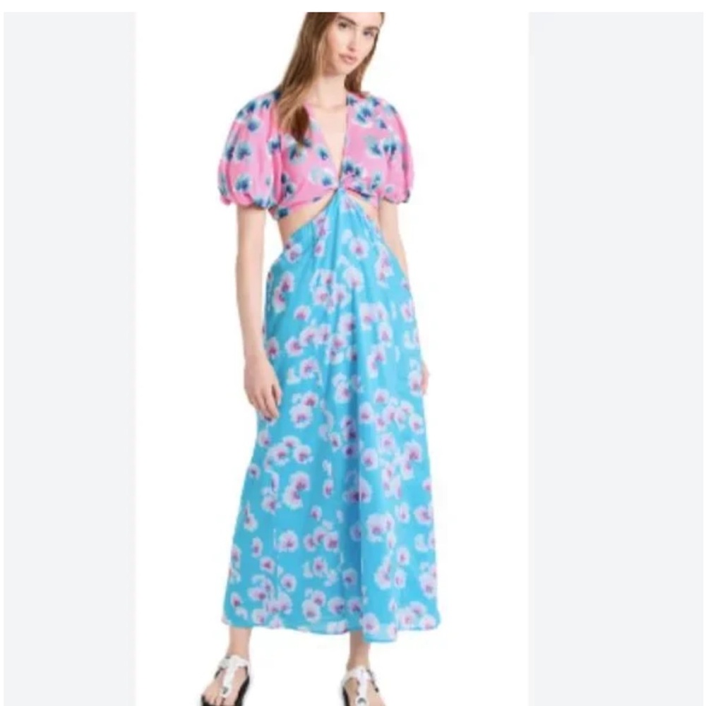 NWT Banjanan Mariana Dress Leopard Floral Bright, Size Small